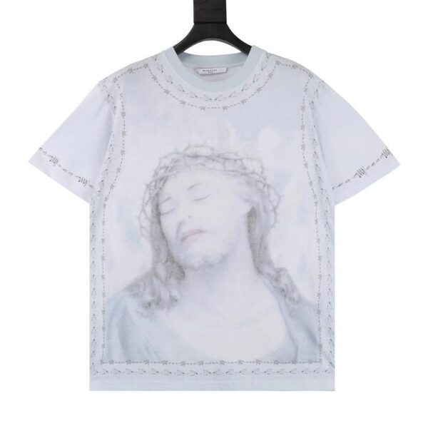 designer,replica,clothing,fake,1:1,lv,luxury,high quality Givenchy Jesus printed round neck T-shirt (FFC3)