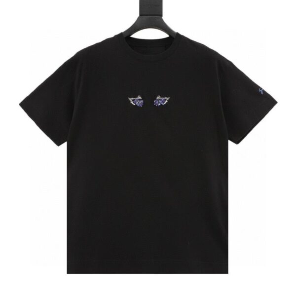 designer,replica,clothing,fake,1:1,lv,luxury,high quality Givenchy rhinestone cat eye embroidered short sleeves (6115)
