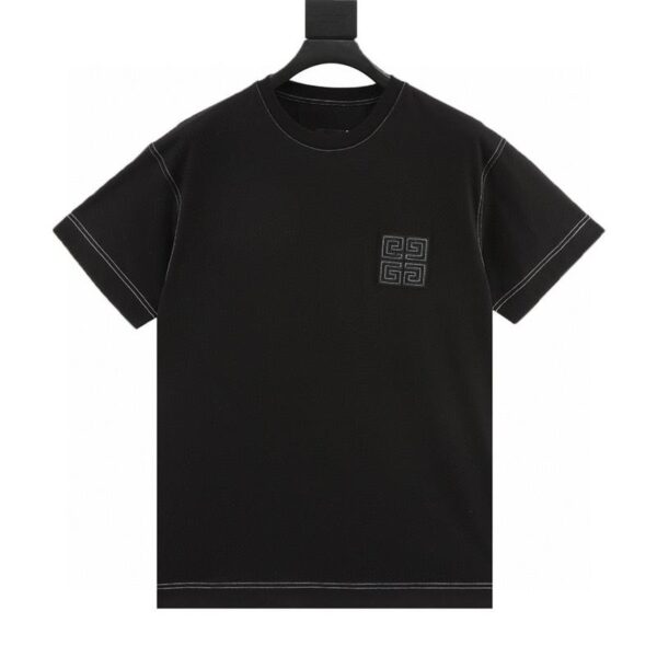 designer,replica,clothing,fake,1:1,lv,luxury,high quality Givenchy chest 4G topstitch embroidery short sleeves (DB3E)