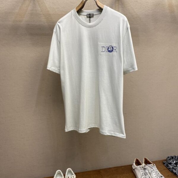 designer,replica,clothing,fake,1:1,lv,luxury,high quality Dior Floral Cat Letters Embroidered Short Sleeve T-Shirt