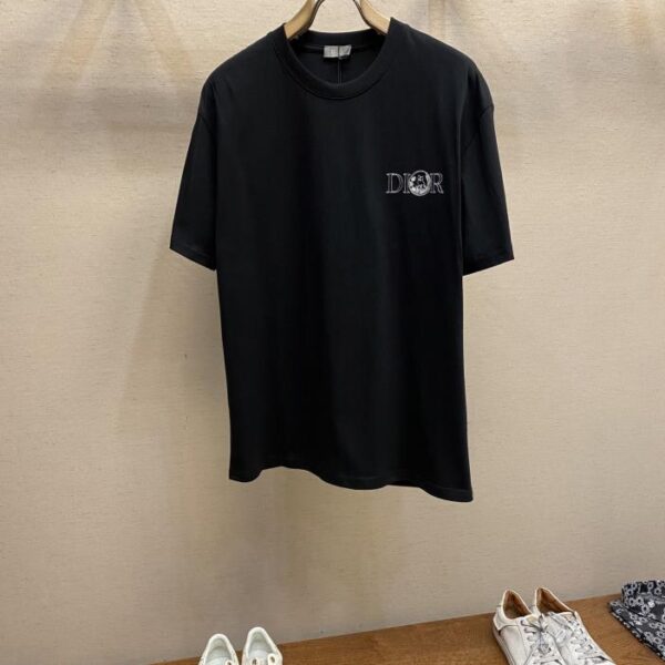 designer,replica,clothing,fake,1:1,lv,luxury,high quality Dior Floral Cat Letters Embroidered Short Sleeve T-Shirt