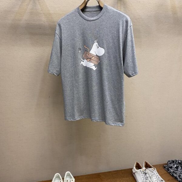 designer,replica,clothing,fake,1:1,lv,luxury,high quality Acne Studios [Women’s Style] Cartoon Hippopotamus Print Short Sleeves