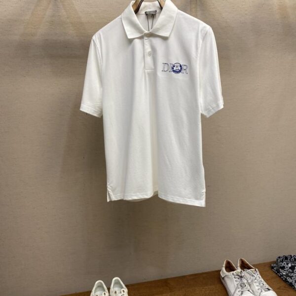 designer,replica,clothing,fake,1:1,lv,luxury,high quality Dior floral cat letter embroidered polo shirt short-sleeved T-Shirt