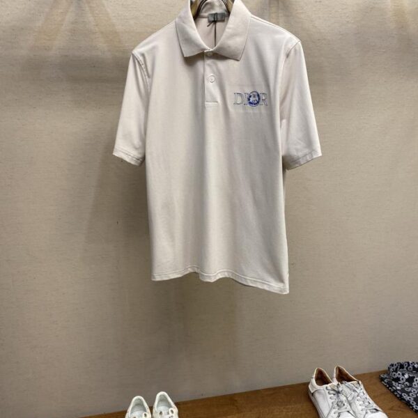 designer,replica,clothing,fake,1:1,lv,luxury,high quality Dior floral cat letter embroidered polo shirt short-sleeved T-Shirt