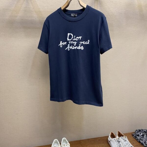 designer,replica,clothing,fake,1:1,lv,luxury,high quality Dior letter embroidered crew neck short sleeves