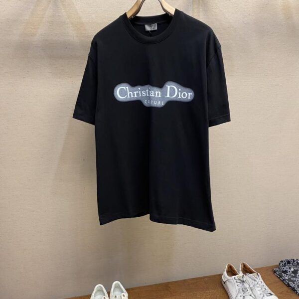 designer,replica,clothing,fake,1:1,lv,luxury,high quality Dior CD fluorescent print round neck short-sleeved T-Shirt