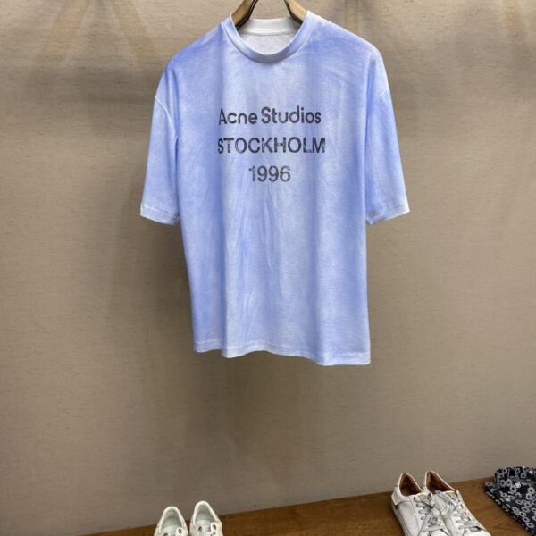 designer,replica,clothing,fake,1:1,lv,luxury,high quality Acne Studios [Women’s Style] Dopamine Color Distressed Short-Sleeve T-Shirt