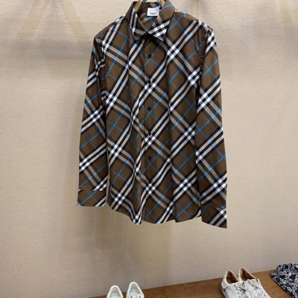 designer,replica,clothing,fake,1:1,lv,luxury,high quality BBR plaid cotton casual shirt