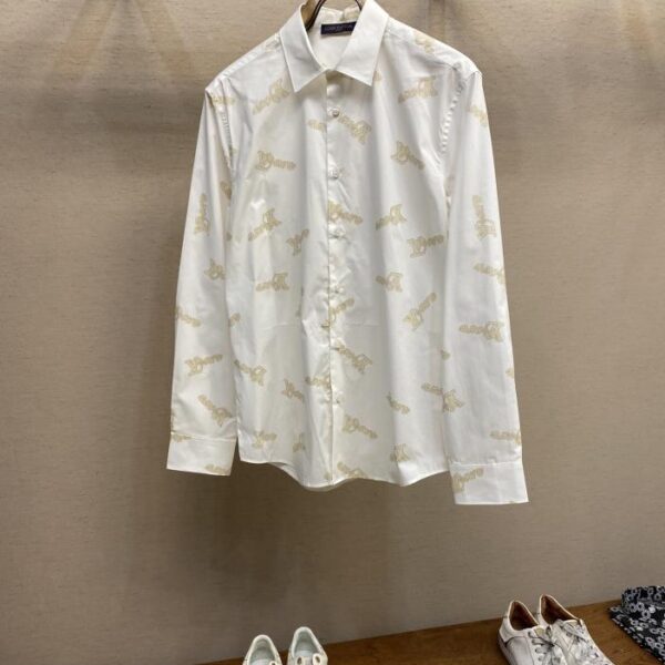 designer,replica,clothing,fake,1:1,lv,luxury,high quality Louis Vuitton full-print verse logo long-sleeved casual business shirt