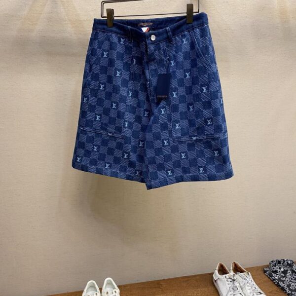 designer,replica,clothing,fake,1:1,lv,luxury,high quality Louis Vuitton new denim shorts