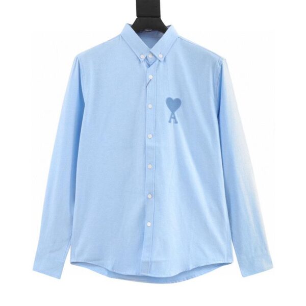 designer,replica,clothing,fake,1:1,lv,luxury,high quality AMIPARIS Logo love logo candy color pleated long-sleeved shirt (F526)