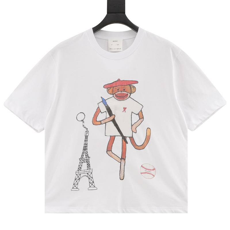 designer,replica,clothing,fake,1:1,lv,luxury,high quality Ami x Novo joint limited edition love monkey pattern short sleeves (04C9) designer,replica,clothing,fake,1:1,lv,luxury,high quality Ami x Novo joint limited edition love monkey pattern short sleeves (04C9)