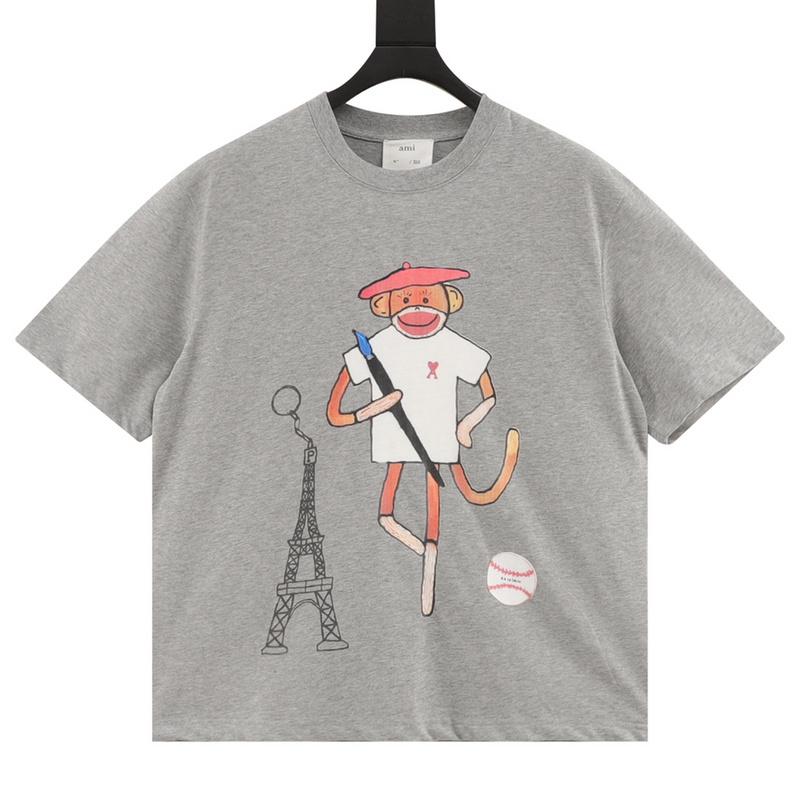 designer,replica,clothing,fake,1:1,lv,luxury,high quality Ami x Novo joint limited edition love monkey pattern short sleeves (5E62) designer,replica,clothing,fake,1:1,lv,luxury,high quality Ami x Novo joint limited edition love monkey pattern short sleeves (5E62)