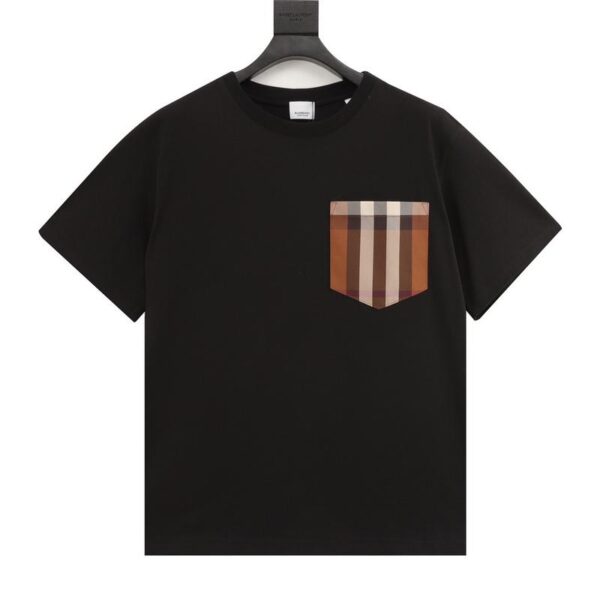 designer,replica,clothing,fake,1:1,lv,luxury,high quality Burberry plaid pocket round neck short sleeves (1266)
