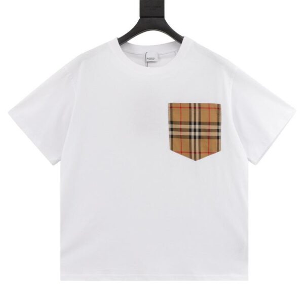 designer,replica,clothing,fake,1:1,lv,luxury,high quality Burberry plaid pocket round neck short sleeves (5CEE)