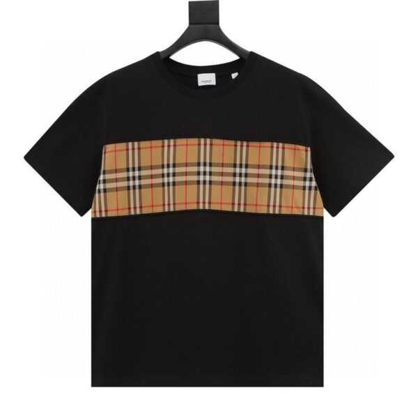 designer,replica,clothing,fake,1:1,lv,luxury,high quality Burberry plaid patchwork round neck short sleeves (346D)