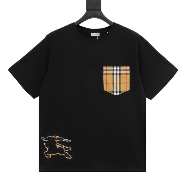 designer,replica,clothing,fake,1:1,lv,luxury,high quality Burberry plaid hollow war horse round neck short sleeves (4EA6)