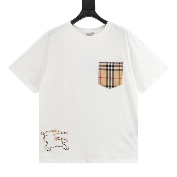 designer,replica,clothing,fake,1:1,lv,luxury,high quality Burberry plaid hollow war horse round neck short sleeves (6317)