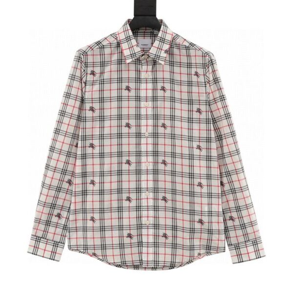 designer,replica,clothing,fake,1:1,lv,luxury,high quality Burberry full-print war horse plaid long-sleeved shirt (C88E)