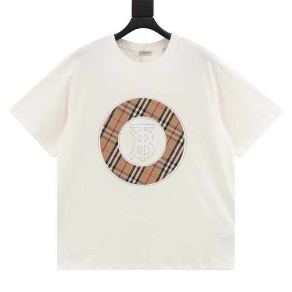 designer,replica,clothing,fake,1:1,lv,luxury,high quality Burberry chest plaid hot diamond short-sleeved T-shirt (640F)