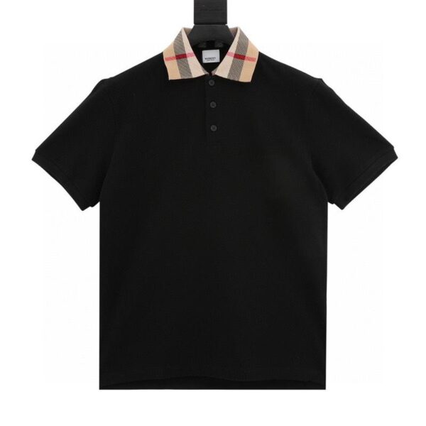 designer,replica,clothing,fake,1:1,lv,luxury,high quality Burberry collar plaid short-sleeved POLO shirt (6187)