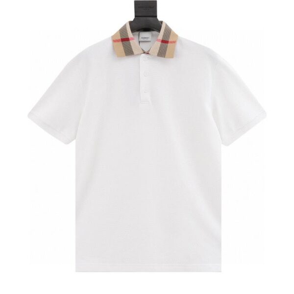 designer,replica,clothing,fake,1:1,lv,luxury,high quality Burberry collar plaid short-sleeved POLO shirt (C02B)