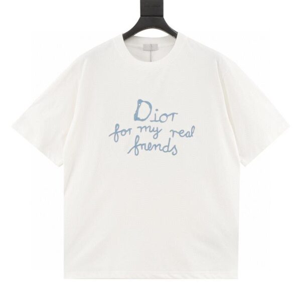 designer,replica,clothing,fake,1:1,lv,luxury,high quality Dior And Hylton Nel joint slogan embroidered short-sleeved T-shirt (0755)