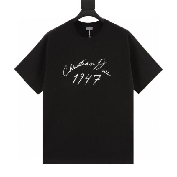 designer,replica,clothing,fake,1:1,lv,luxury,high quality Dior And Hylton Nel joint slogan letter logo round neck short-sleeved T-shirt (8AAB)