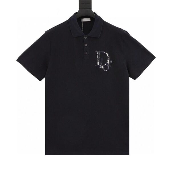 designer,replica,clothing,fake,1:1,lv,luxury,high quality Dior embroidered LOGO short-sleeved POLO shirt (4DD8)