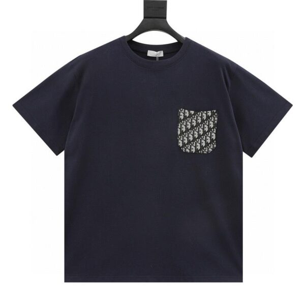 designer,replica,clothing,fake,1:1,lv,luxury,high quality Dior pocket embellished patchwork short-sleeved T-shirt (2B2E)