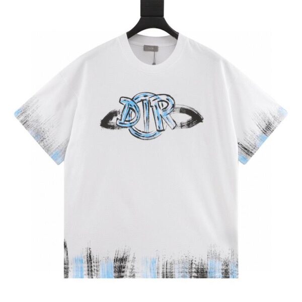 designer,replica,clothing,fake,1:1,lv,luxury,high quality Dior inspired classic graffiti letter print short-sleeved T-shirt (87C3)
