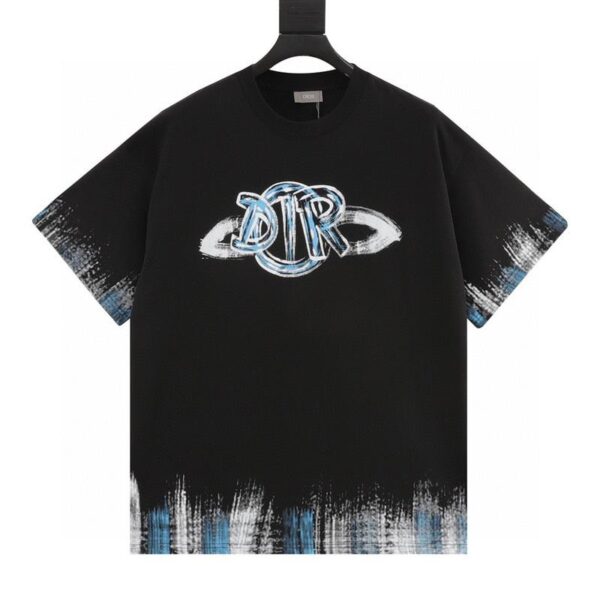 designer,replica,clothing,fake,1:1,lv,luxury,high quality Dior inspired classic graffiti letter print short-sleeved T-shirt (C55D)