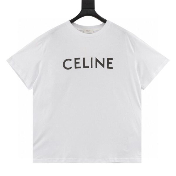 designer,replica,clothing,fake,1:1,lv,luxury,high quality Celine classic letter print basic short-sleeved T-shirt (CFendi 1)