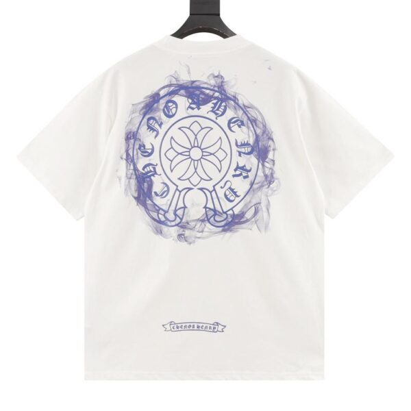 designer,replica,clothing,fake,1:1,lv,luxury,high quality Chrome Hearts front and rear logo smoke print logo round neck short sleeves (DBD2)