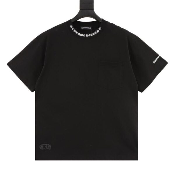 designer,replica,clothing,fake,1:1,lv,luxury,high quality Chrome Hearts early spring new Sanskrit logo pocket short-sleeved T-shirt (B5C5)