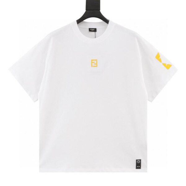 designer,replica,clothing,fake,1:1,lv,luxury,high quality Fendi double F embroidered arms silicone eyes short-sleeved T-shirt (0E57)