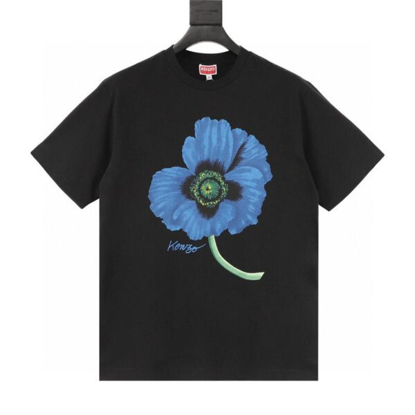 designer,replica,clothing,fake,1:1,lv,luxury,high quality Kenzo Begonia flower chest printed round neck T-shirt (3D4B)
