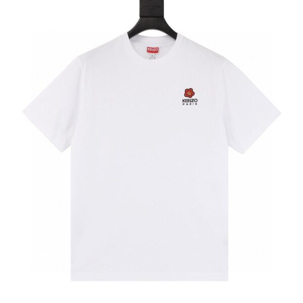 designer,replica,clothing,fake,1:1,lv,luxury,high quality Kenzo Begonia Flower Series Chest Embroidery Round Neck T-Shirt (25A9)