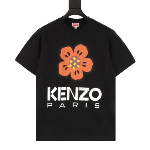 designer,replica,clothing,fake,1:1,lv,luxury,high quality Kenzo Begonia flower chest printed round neck T-shirt (2A94)