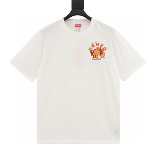 designer,replica,clothing,fake,1:1,lv,luxury,high quality KENZO carp embroidered letter short-sleeved T-shirt (5822)