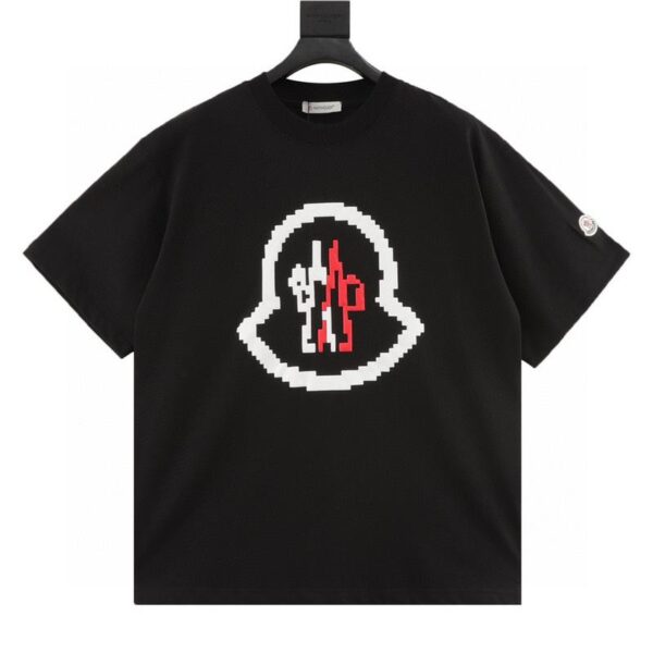 designer,replica,clothing,fake,1:1,lv,luxury,high quality Moncler early spring new pixel blurred foam logo printed short-sleeved T-shirt (29F3)