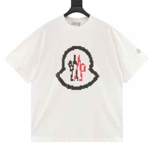 designer,replica,clothing,fake,1:1,lv,luxury,high quality Moncler early spring new pixel blurred foam logo printed short-sleeved T-shirt (AE20)