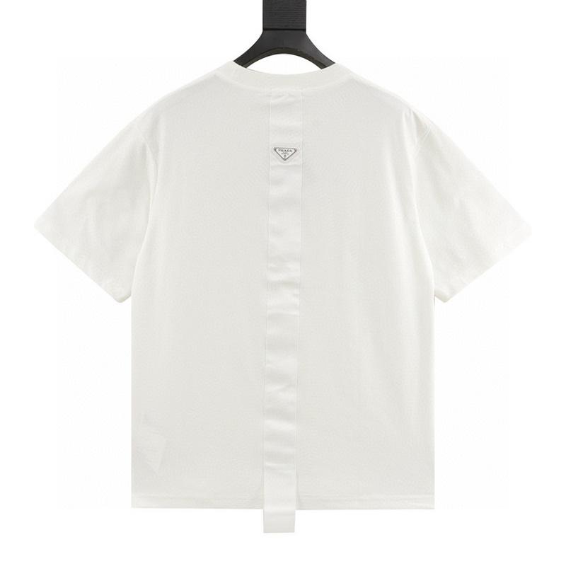 designer,replica,clothing,fake,1:1,lv,luxury,high quality Prada nylon webbing triangle logo inlaid short-sleeved T-shirt on the back (2602) designer,replica,clothing,fake,1:1,lv,luxury,high quality Prada nylon webbing triangle logo inlaid short-sleeved T-shirt on the back (2602)