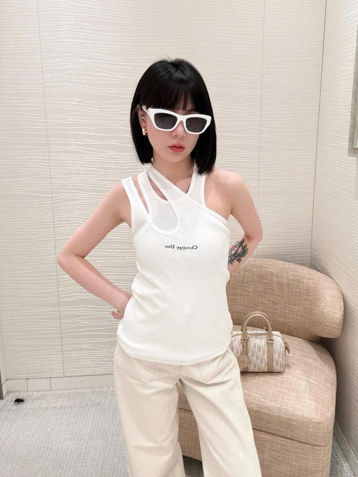 designer,replica,clothing,fake,1:1,lv,luxury,high quality Dior spring and summer new letter embroidered cotton rib fake two-piece asymmetrical vest designer,replica,clothing,fake,1:1,lv,luxury,high quality Dior spring and summer new letter embroidered cotton rib fake two-piece asymmetrical vest