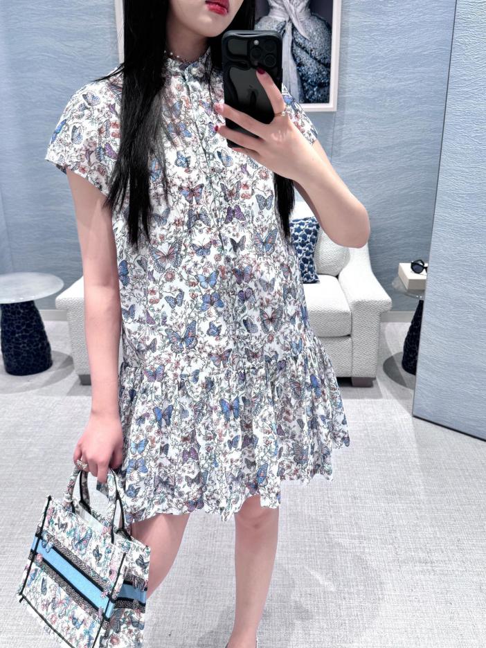 designer,replica,clothing,fake,1:1,lv,luxury,high quality Dior Spring and Summer New Fantasy Butterfly Flower Print Dress designer,replica,clothing,fake,1:1,lv,luxury,high quality Dior Spring and Summer New Fantasy Butterfly Flower Print Dress