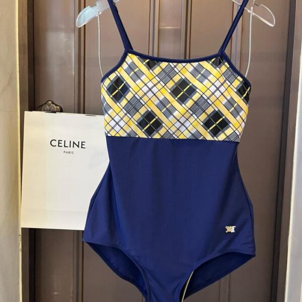 designer,replica,clothing,fake,1:1,lv,luxury,high quality Burberry plaid one-piece swimsuit️