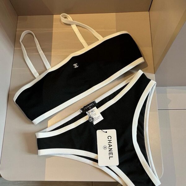 designer,replica,clothing,fake,1:1,lv,luxury,high quality Chanel used knitted bikini tankini swimsuit
