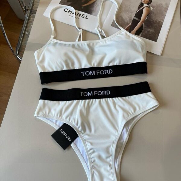 designer,replica,clothing,fake,1:1,lv,luxury,high quality TOMFORD New Bikini Medal Suit Camisole Triangle Leggings Split Swimsuit