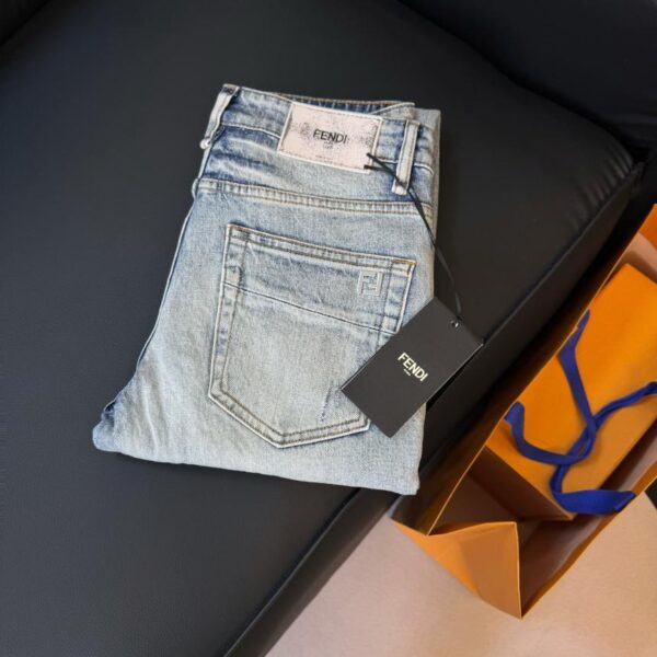 designer,replica,clothing,fake,1:1,lv,luxury,high quality FENDI summer new classic metal logo fashionable casual straight leg jeans