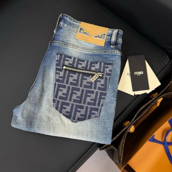 designer,replica,clothing,fake,1:1,lv,luxury,high quality FENDI new summer style washed printed fashionable casual straight leg jeans